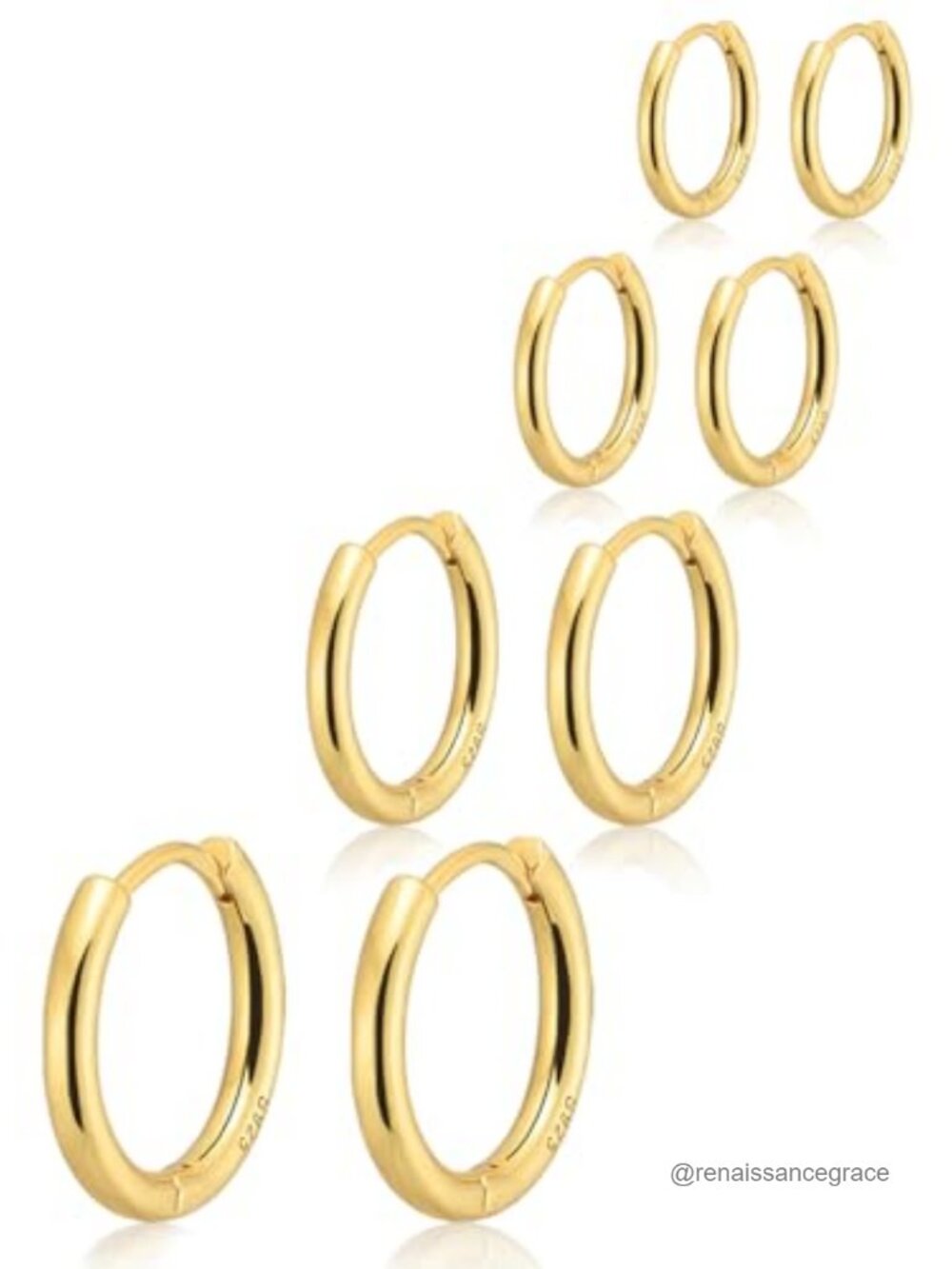 Small Gold Plated Huggie Hoop Earrings Set Hypoallergenic Lightweight for Women